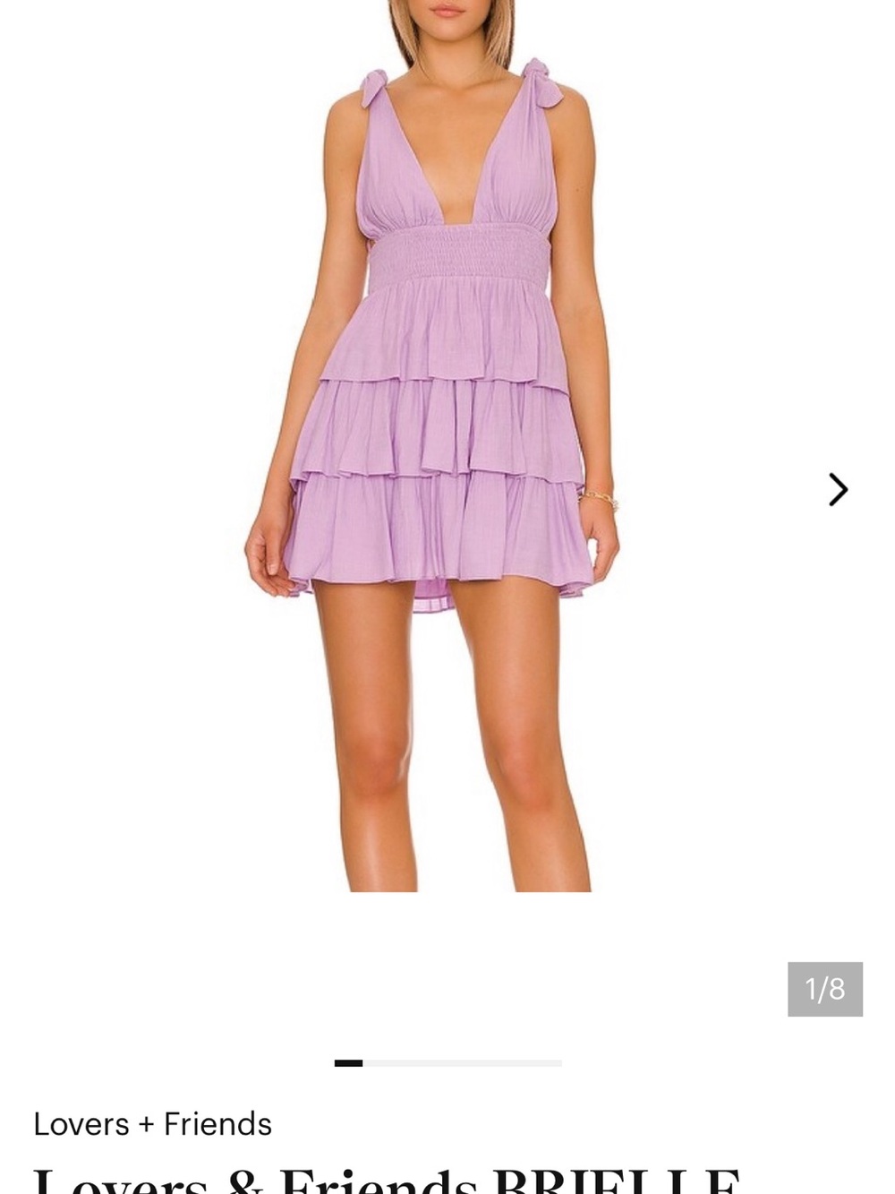 Lovers + Friends Lilac Tiered Ruffle Mini Dress